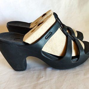 Women's Crocs Black Slip-On Sandals with Heels size 8